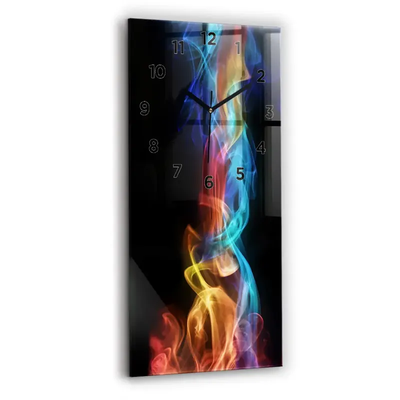 Ceas din sticlă dreptunghiular vertical Linii colorate abstracte Preț promoțional