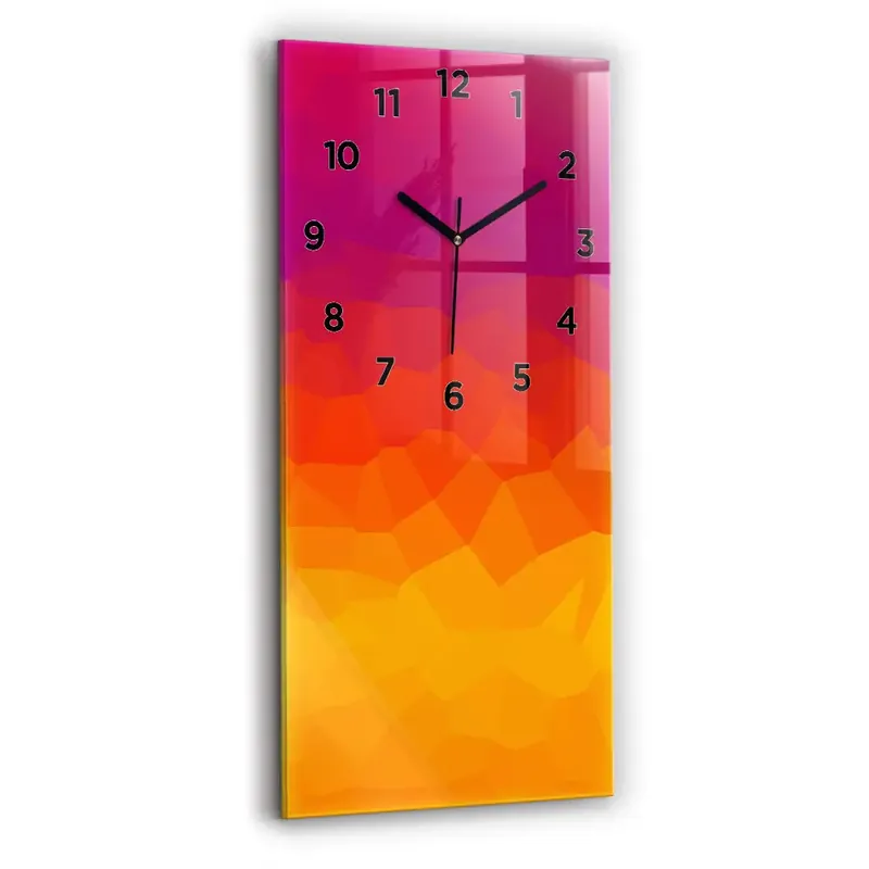 Ceas din sticlă dreptunghiular vertical Abstracție colorată Preț promoțional