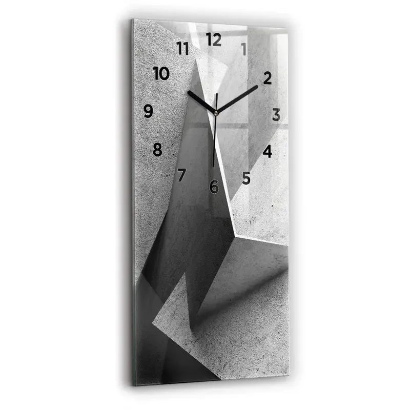 Bestseller Ceas din sticlă dreptunghiular vertical Triunghiuri abstracte