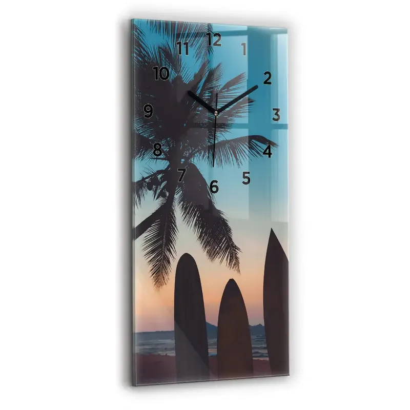 Bestseller Ceas din sticlă dreptunghiular vertical Surfing pe plajă