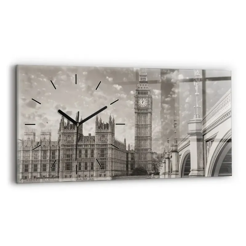 Ceas orizontale de perete din sticlă Londra Anglia Big Ben Bestseller