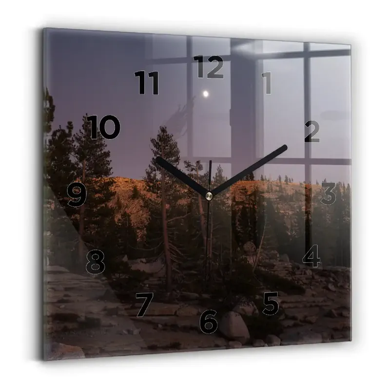 Popular Ceas perete din sticlă pătrat Drumul stâncos al lui Yosemite