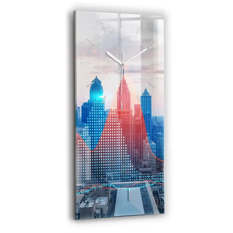 Ceas de sticlă pe perete vertical Zgârie-Nori Din Philadelphia Retur ușor