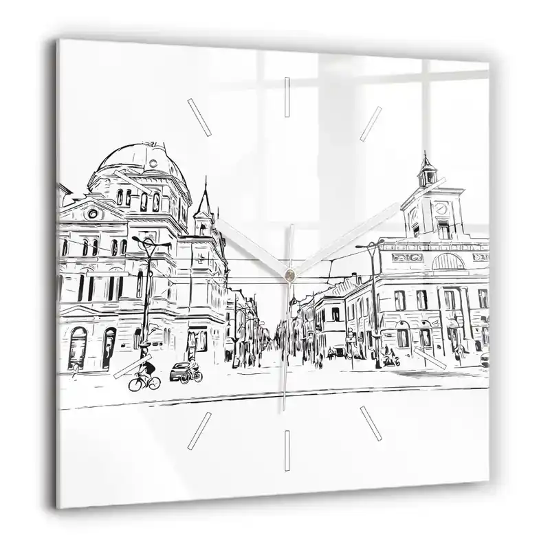 Ceas pătrat de perete din sticlă Arhitectura în SUA Lichidare de stoc