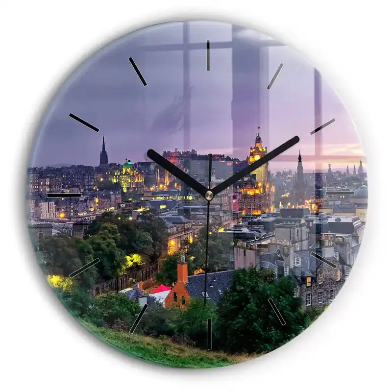 Popular Edinburgh de la Calton Hill Ceas de sticlă pe perete rotund
