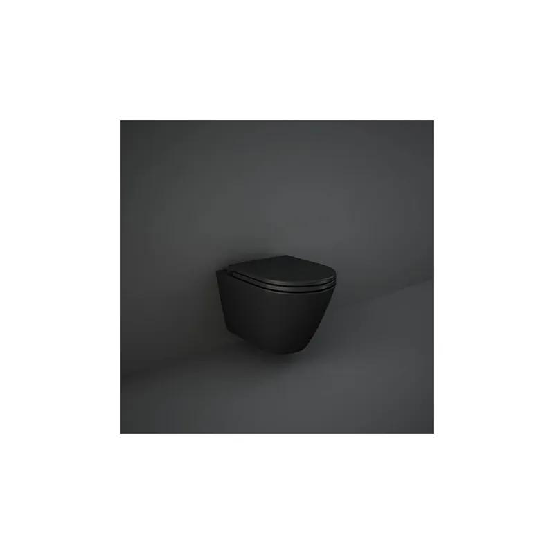 Vezi acum Vas Wc Rak Ceramics Feeling Rimless suspendat, negru mat