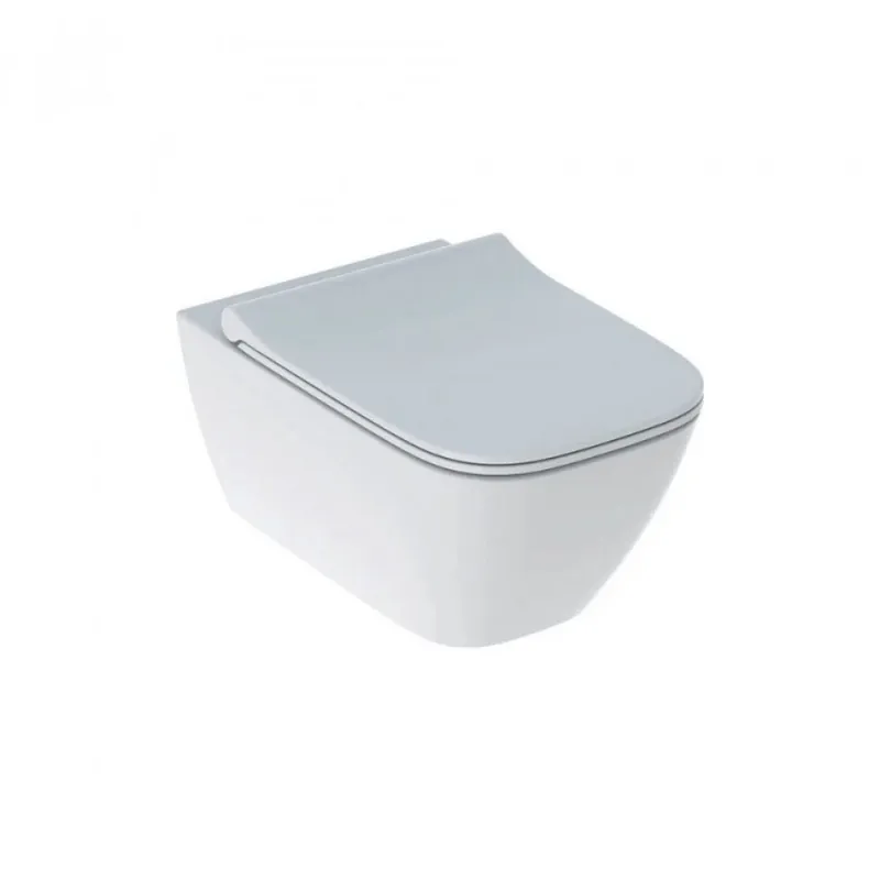 Set vas Wc Geberit Smyle Square Rimfree suspendat cu capac soft-close slim Retur ușor