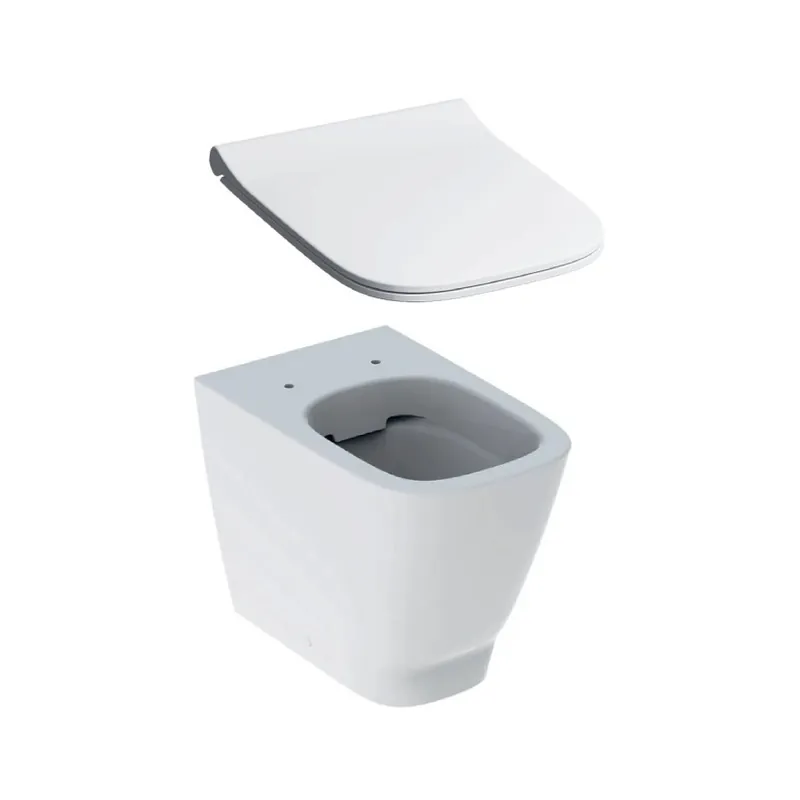 Set vas Wc Geberit Smyle Square Back-to-Wall Rimfree stativ cu capac soft-close Calitate înaltă