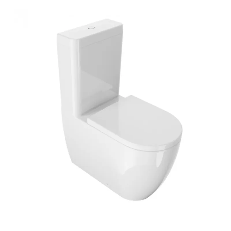 Discount Set vas wc Sanycces Arc stativ cu rezervor si capac cu inchidere lenta, alb lucios