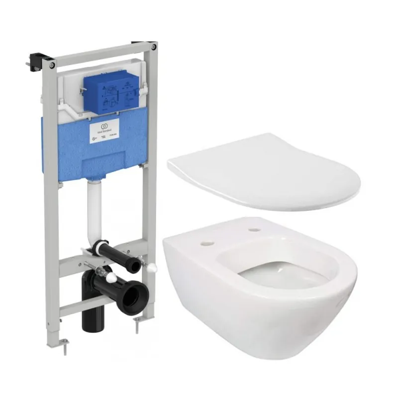 Set vas Wc Villeroy & Boch Subway 2.0 suspendat cu capac soft-close slim si rezervor Ideal Standard Doar azi
