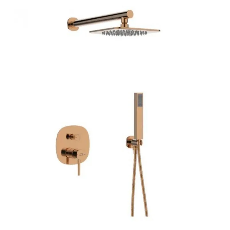 Baterie dus incastrata Casa Blanca Pola, rose-gold, cu set de dus Reducere specială