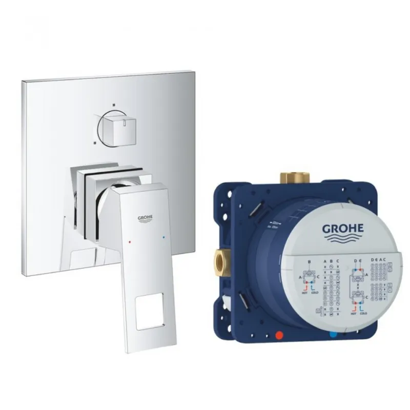 Set baterie cada / dus incastrata Grohe Eurocube cu corp Incastrat Rapido SmartBox Nu rata