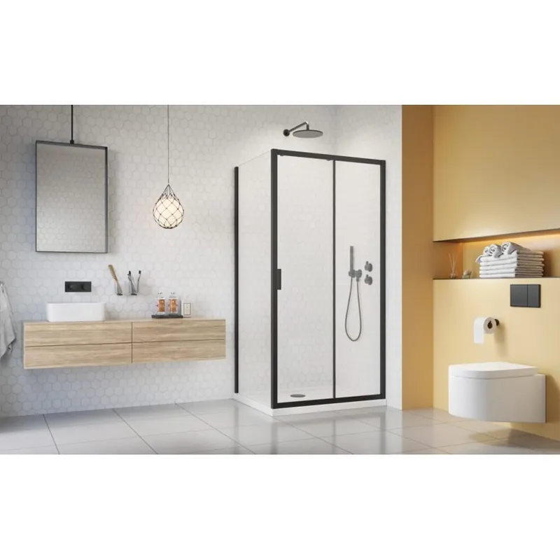 Set cabina dus Radaway Alienta DWJ + S negru cu cadita Laros D Compact si sifon Cumpărături sigure