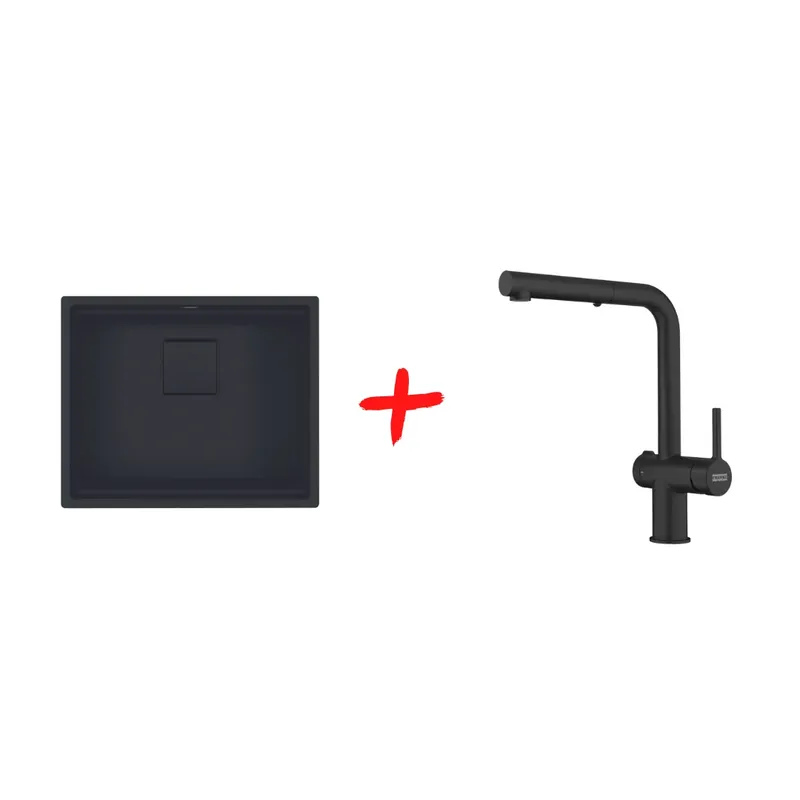 CHIUVETA FRAGRANITE KNG 110-52 MATTE BLACK + BATERIE ACTIVE TWIST MATTE BLACK Doar azi