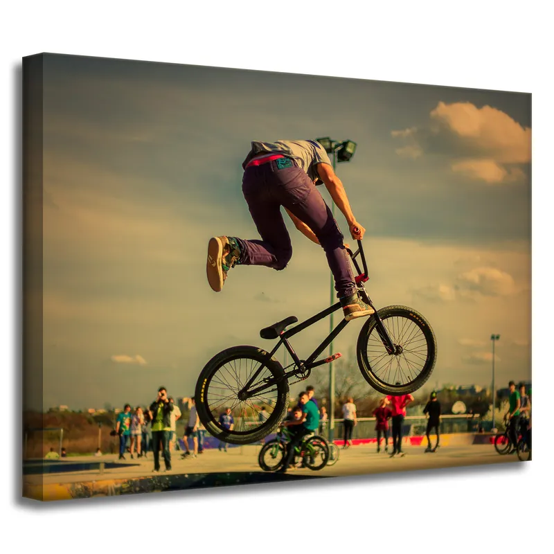 Nu rata Tablou pe pânză Acrobație cu bicicleta pentru tineri 40x30 cm
