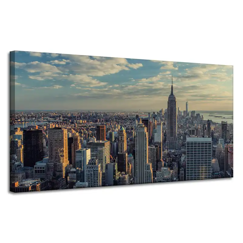 Bestseller Tablou pe pânză Arhitectură apus de soare Manhattan 120X60 cm