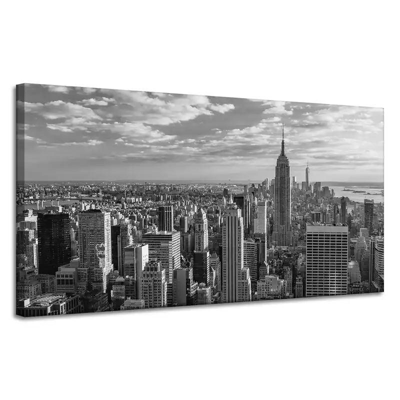 Doar azi Tablou pe pânză Arhitectură alb-negru Manhattan 120X60 cm