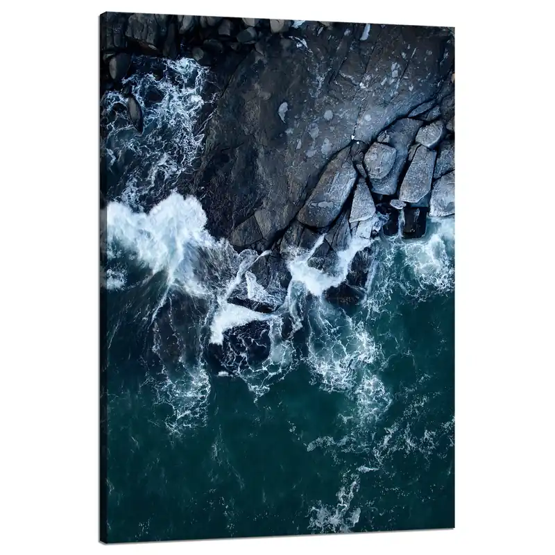 Cel mai vândut Tablou pe pânză Valuri naturale Mare Plajă stâncoasă 80x120