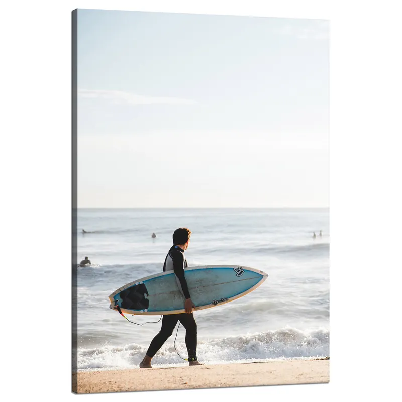 Super ofertă Tablou pe pânză Surfing pe plajă de vară cu apă de mare 80x120