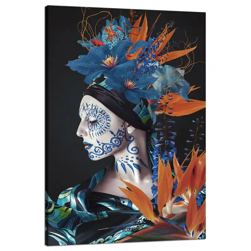Reducere extra Tablou pe pânză Femeie pictată Natură 80x120 cm