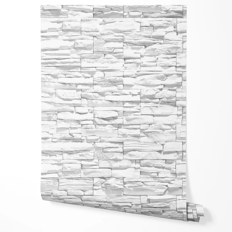 Retur gratuit Tapet decorativ autoadeziv cu pietre albe pentru living dormitor 10m x 0,5m