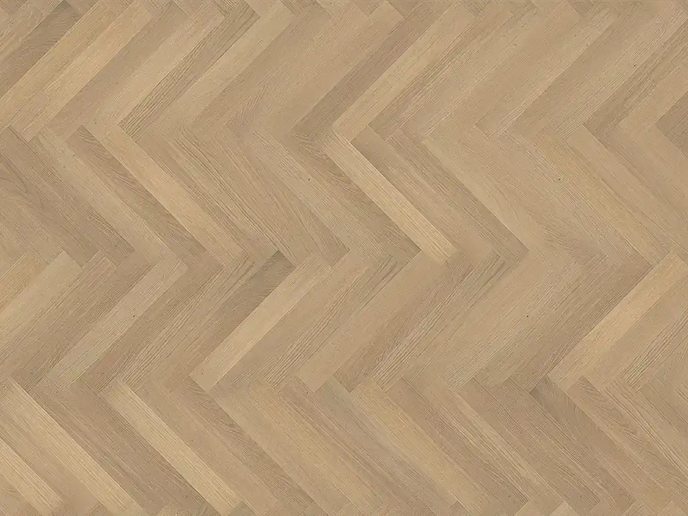 Promoție Parchet dublustratificat stejar Oak AB White Matt Lacquer Herringbone Kahrs