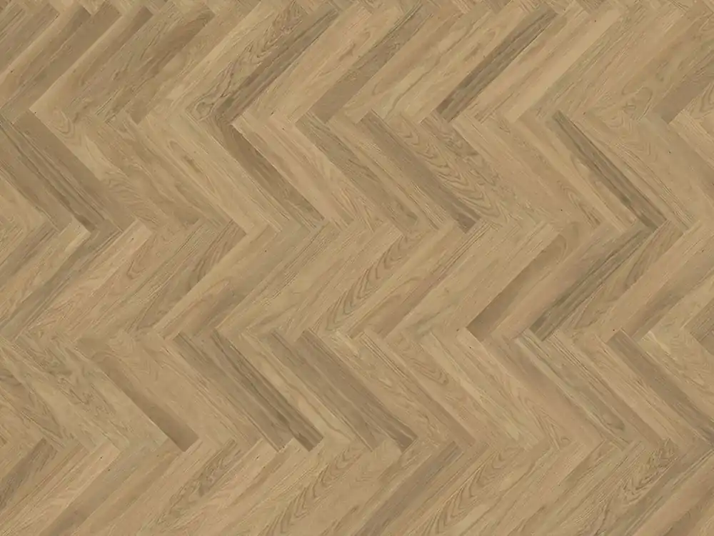 Reducere specială Parchet dublustratificat stejar Oak AB White Oiled Herringbone Kahrs
