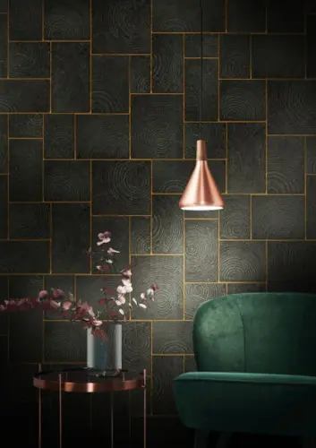 Tapet Marburg lemn, grinzi taiate, negru, auriu, Natural Opulence 33223 Ofertă specială