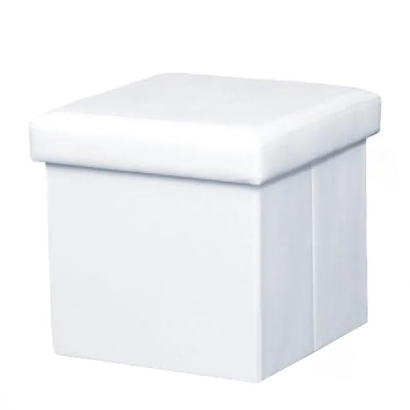 Taburet pliabil, piele eco albă, TELA NEW Ofertă specială