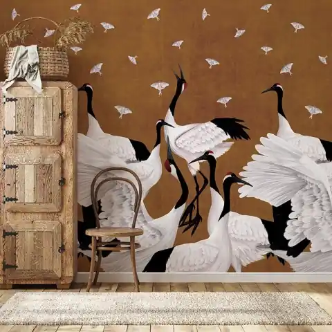 Bestseller Fototapet Grus Japonesis in Ochre, VLAdiLA
